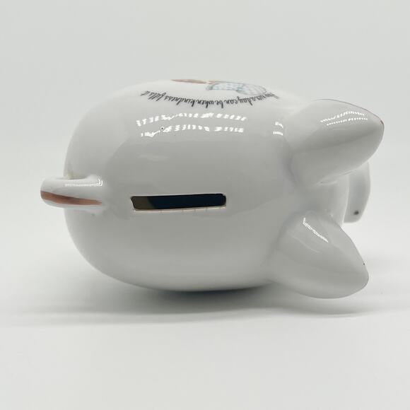 🎁 Vintage 70s Petticoats and Pantaloons Porcelain Piggy Bank Girl and Kittens - Picture 7 of 9